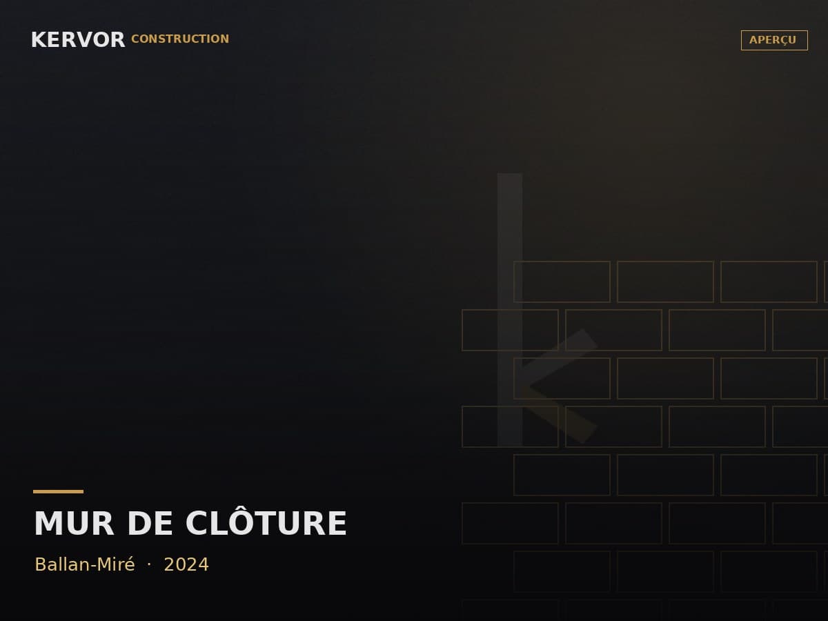 Mur de clôture maçonné